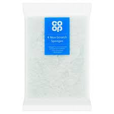 Co-op Non Scratch Sponge Scourer 4pk