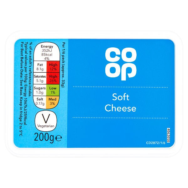Co-op Natural Soft Cheese Full Fat 200g