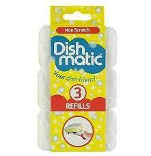 Dishmatic Head White Non Scratch 3pk