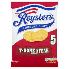 Roysters T Bone Steak Crisps 5pk