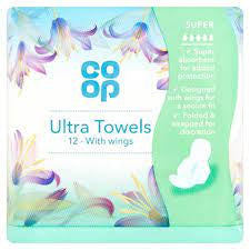 Co-op Ultra Towels with Wings Super 12pk