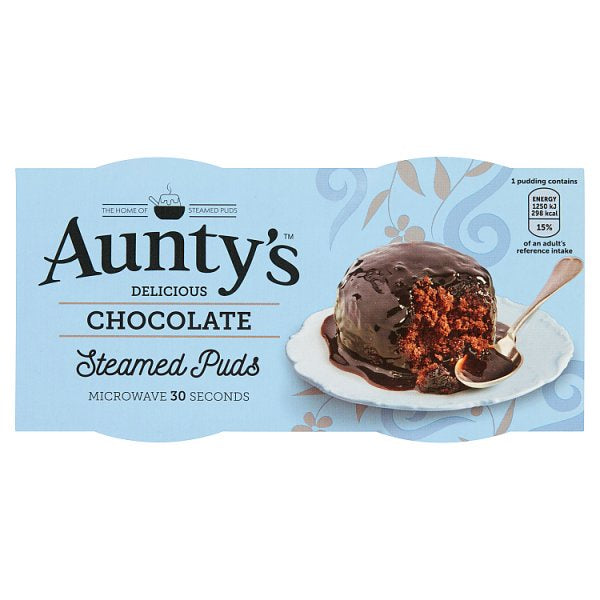 Auntys Steamed Puddings Chocolate Fudge 95g 2pk