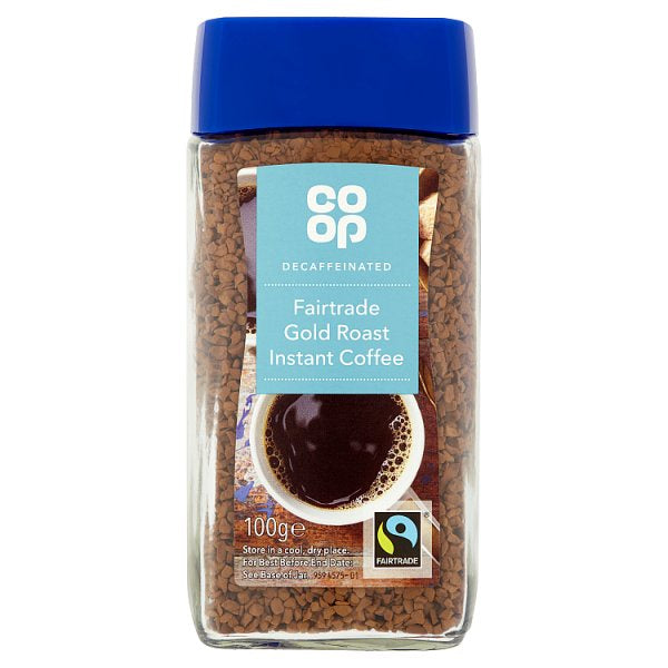 Co-op Fairtrade Instant Coffee Gold Roast Decaffeinated 100g
