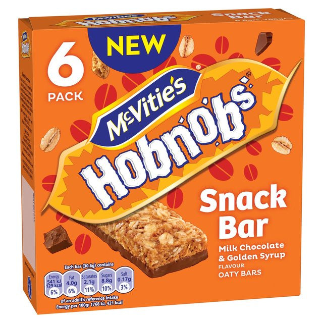 McVities Hobnobs Snack Bar Golden Syrup 6pk