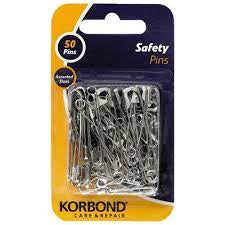 Korbond Safety Pins Silver