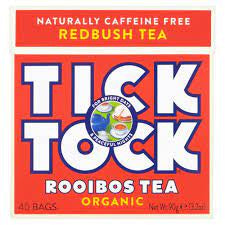 Tick Tock Teabags Red Bush Organic 40pk