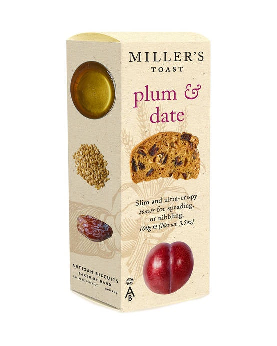 Millers Toasts Savoury Biscuits Plum and Date